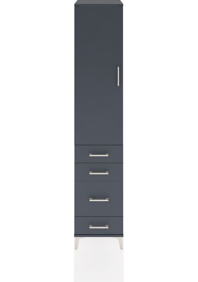 Hyperion Dolap 2 Raflı 4 Çekmeceli Tek Askılı 44x44x221 Antrasit-antrasit Antrasit