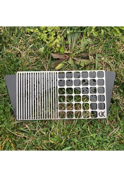 Paslanmaz Çelik Bushcraft Dikdörtgen 13cm X 24cm Metal Izgara Latnox Çınar Extreme Gri