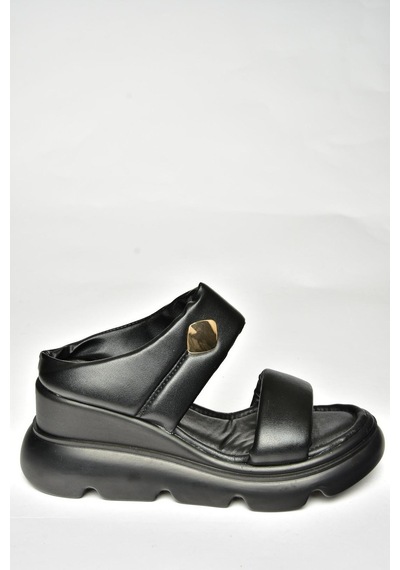 Fox Shoes U312254509 Siyah Kalın Tabanlı Kadın Terlik Siyah