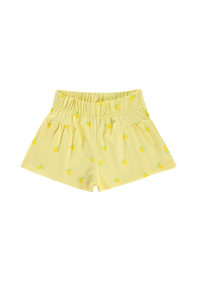 Civil Girls Limon Desenli 2-5 Yaş Şort - Sarı