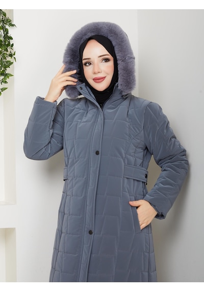 Eslemnur Nova Kumaş Şişme Mont 135cm Füme