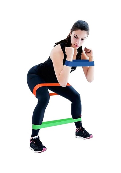 Jenerik Pilates Squat Aerobik Direnç Lastiği 5 Li Paket Çok Renkli