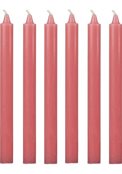 6 Lı Şeker Pembe Rengi Bakkal Mum