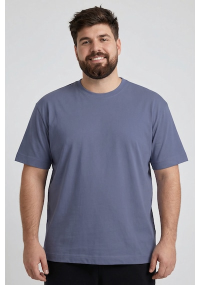 Tommylife Petrol Basic Kısa Kol O Yaka Büyük Beden Erkek T-shirt - 88072 PETROL