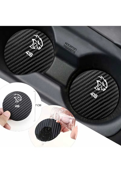 Karbon Desenli Proton 418 Bardak Altlığı Proton 418 İç Mekanı İçin Spor 7 Cm Tasarımı 2 Adet 2 Adet