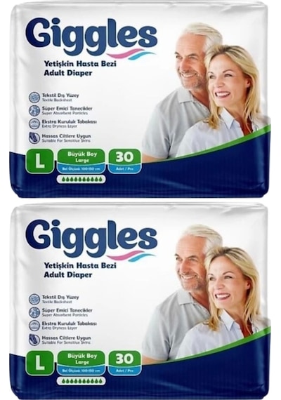 Giggles Belbantlı Yetişkin Hasta Bezi Büyük Boy L 2 x 30'lu