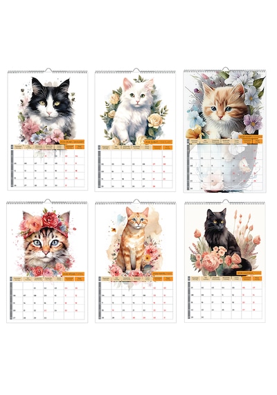 2026 Kedi Color Duvar Takvimi Planlamalı-33x48