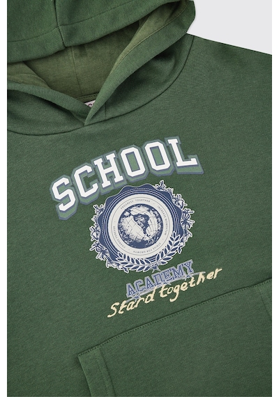 Panço Kız Çocuk Kapüşonlu Yeşil Sweatshirt