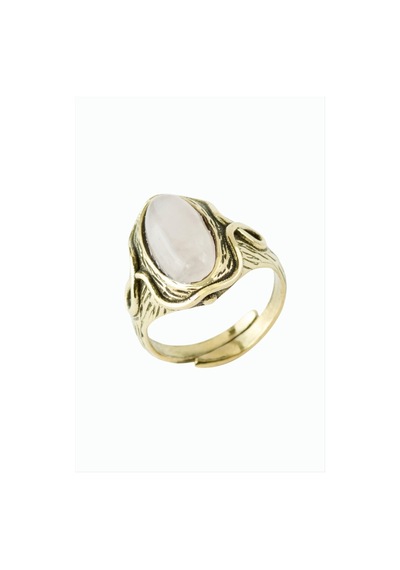 Oval - 790 - Doğaltaşlı Otantik Yüzük - Nazblsmm - Pembe Kuvars