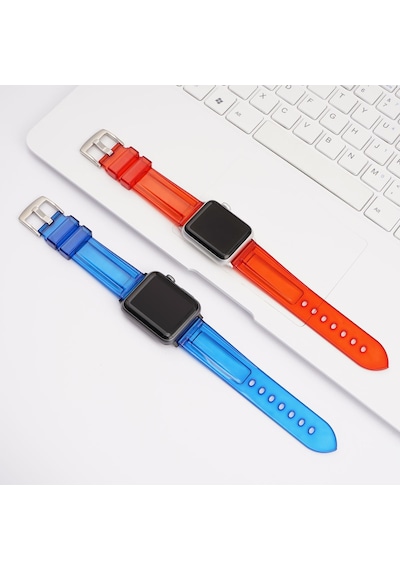 E2M Apple Uyumlu  Watch 38-40mm KRD-23 Transparent Mavi Ko