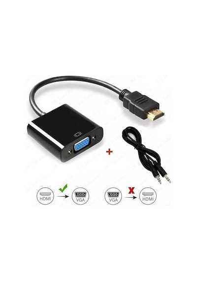 Hdmı To Vga Ses Destekli Hdmı Giriş Vga Çıkış Dönüştürücü