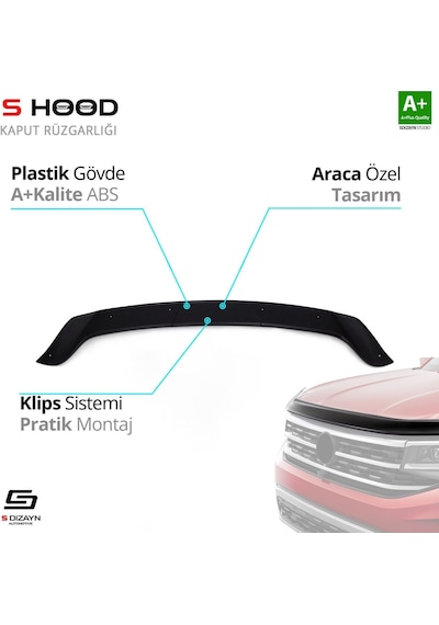 S-dizayn Opel Zafira Abs Plastik Kaput Rüzgarlığı 2019 Üzeri A+kalite