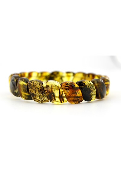Kehribar Bileklik Fosilli Roleks Özel Tasarım Ambergold Blk23-47 Çok Renkli