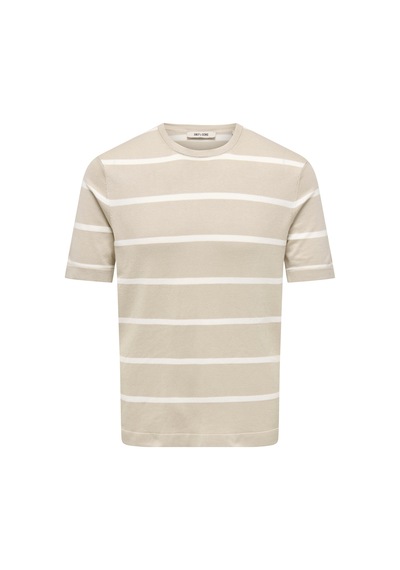 Only & Sons Onswyler Lıfe Reg 14 Ss Strıped Knıt Erkek Gri Kazak - Os22032764 Gri