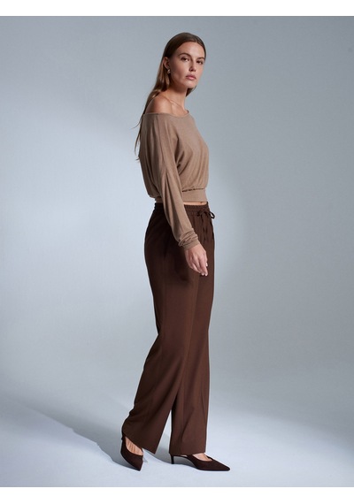 Dilvin 72209 Beli Lastikli Pantolon-kahve Kahve