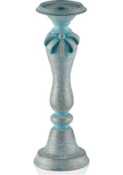 Mavi Kurdeleli Büyük Mumluk 33X12 Cm Pr30-1033