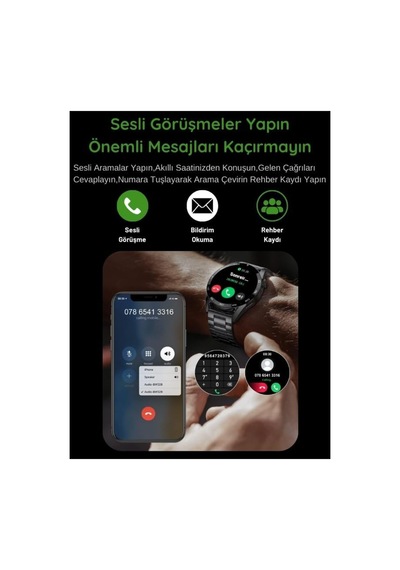 Erkek Kol Saati Akıllı Saat Amoled Ekran 3 Kordonlu Smart Watch 4 Pro