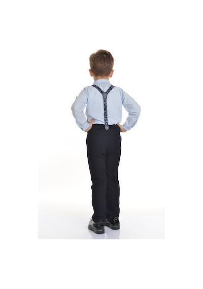 Mnk Baby & Kids Oxford Gömlek Uzun Pantolon Erkek Çocuk Takımı Mavi
