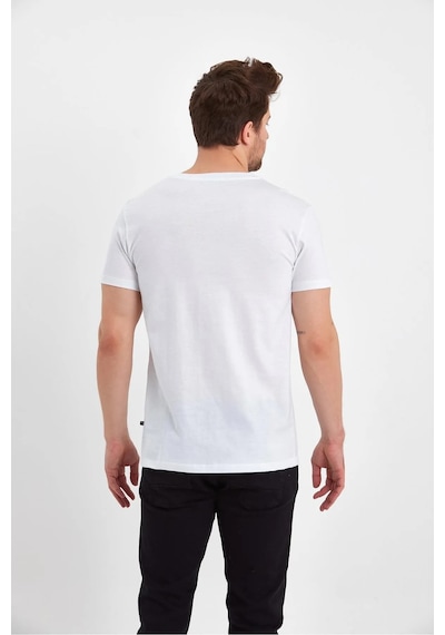 Erkek Compact Penye V Yaka T-shirt Beyaz