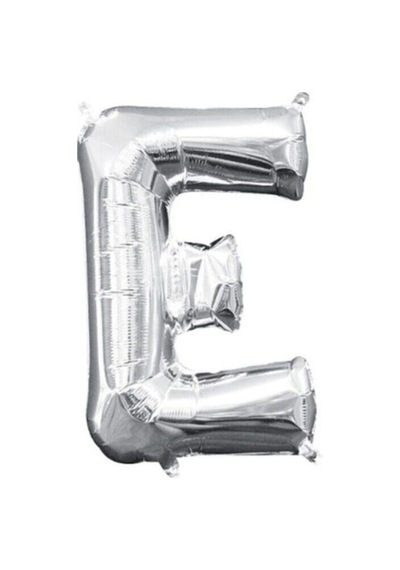 16 Inç 35 Cm Gümüş Folyo Harf Balon E Beyaz