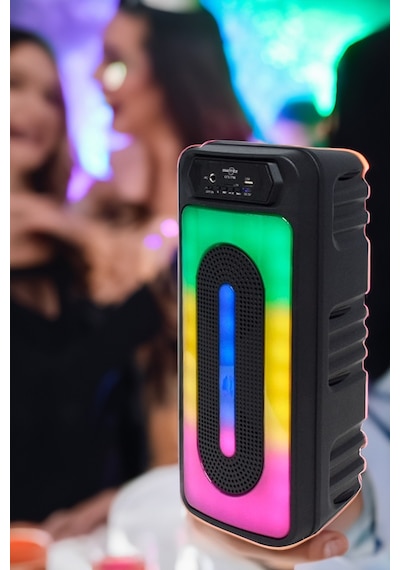 Thentech Güçlü Ses Kalitesi Rgb Işıklı Bluetooth 5.0 Bağlantılı Kaliteli Ses Uzun Süreli Şarj Mükemmel Kalite Siyah