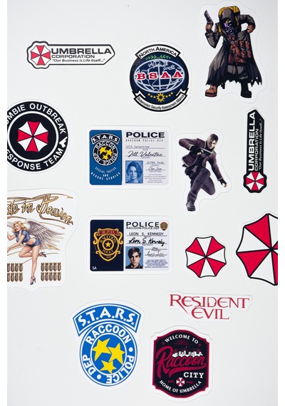 Resident Evil Umbrella Corp Temalı Sticker Paketi 14 Parça Kaliteli Su Geçirmez Laptop Etiket Seti Diğer