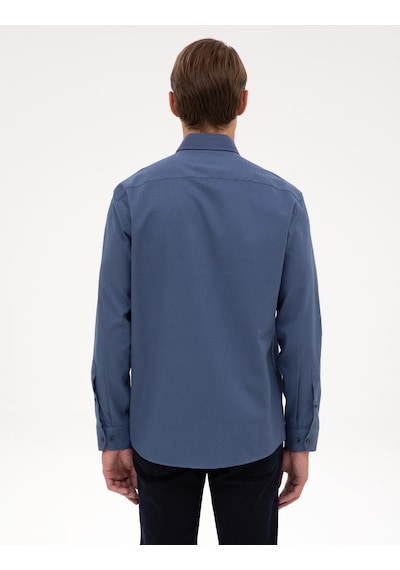 Pierre Cardin Erkek İndigo Gömlek Desenli 50316736-vr028 Indigo