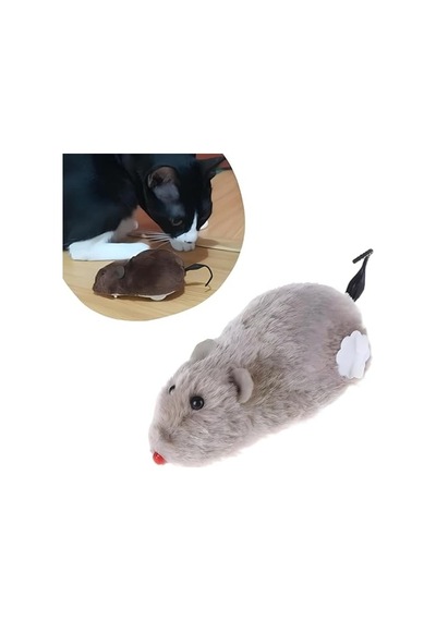 Tüylü Peluş Hareketli Fare, Kedi Eğitimi İçin Eğlenceli Oyuncak