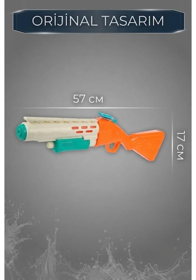 33 Cm Pompalı Su Silahı İle Yaz Eğlencesi Başlasın Klasik Tasarımlı Oyuncak Su Silahı Turuncu