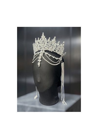 Diamond Veil Crown Alınlıklı Gelin,kına,nişan,söz,after,bride,party Taç Gümüş - 885835840 Gümüş