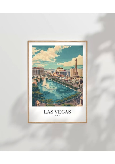 Çerçevesiz Poster Bellagio & Paris View