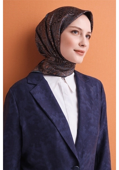 Armine İpek Eşarp 2027 Kış - 9631-31 Acı Kahve Twill