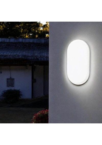 Aydos 15w Ip65 Oval Beyaz Led Tavan Ve Duvar Lambası 6500k Beyaz Işık Su Ve Toz Geçirmez Banyo Bahçe Balkon Aydınlatma Armatürü Yüzeye Monte, 1500 Lümen 220v Çok Renkli