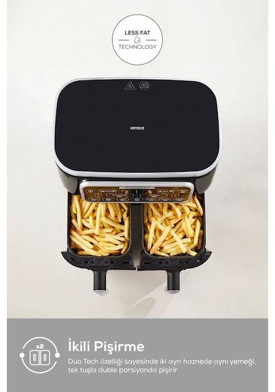 Karaca Air Pro Cook Duo Tandır XXXL 4+4 Litre Airfryer Fritöz 8 Kişilik