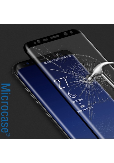 Samsung Uyumlu S8 3D Curved Full Ekran Tempered Glass Cam Koruma