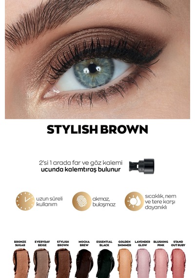 Avon Power Stay Kalem Göz Farı Stylish Brown