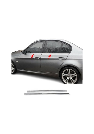Bmw E90 3 Serisi Krom Cam Çıtası 4parça 2005-2011 Arası 4prç P.çelik