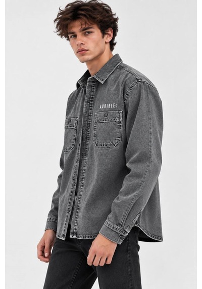 Little Cup Jeans Co Siyah Kar Yıkama Premium Tok Kumaş Çift Cep 90lar Erkek Denim Kot Gömlek Antrasit Little Cup Jeans Co Siyah Kar Yıkama Premium Tok Kumaş Çift Cep 90lar Erkek Denim Kot Gömlek Antrasit