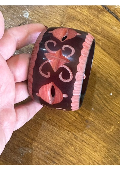 Oyma Kemik Kadın Hint Bileziği Çap 7 Cm 1212181897066g Bordo