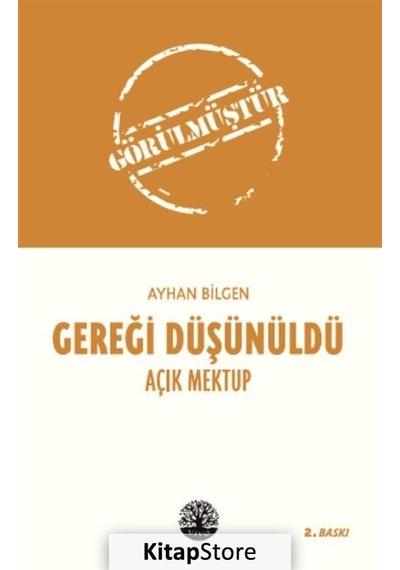 Gereği Düşünüldü - Ayhan Bilgen - Vivo Yayınevi