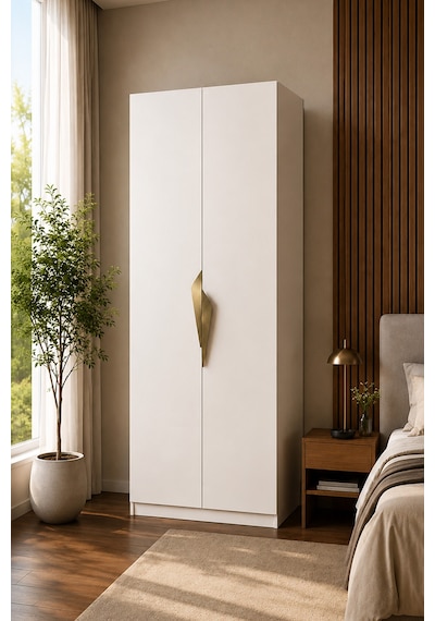 Gama 2 Kapaklı Çekmeceli Modül Askılı Raflı Tasarım Kulplu 253 Cm Gardırop Elbise Dolabı Beyaz Gama 2 Kapaklı Çekmeceli Modül Askılı Raflı Tasarım Kulplu 253 Cm Gardırop Elbise Dolabı Beyaz