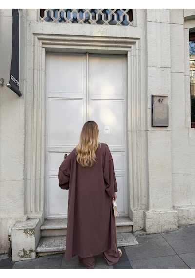Bonacosa Kadın Viskon 3 Lü Takım Kimono + Beli Lastikli Salaş Pantolon + Kısa Kol Tshirt 8 Renk Kahverengi Bonacosa Kadın Viskon 3 Lü Takım Kimono + Beli Lastikli Salaş Pantolon + Kısa Kol Tshirt 8 Renk Kahverengi