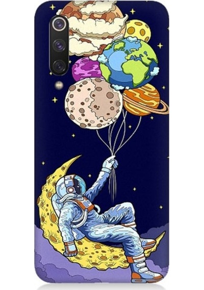Xiaomi Mi 9se Uyumlu Astronot Ve Gezegenler Desenli Silikon Kılıf