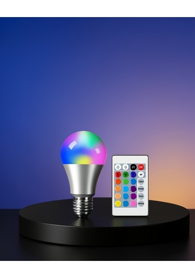 Rgb Uzaktan Kumandalı Led Ampul 16 Renk E27 Xuczrgblamba-5 Çok Renkli