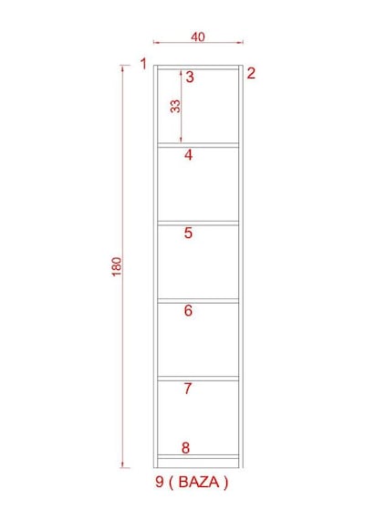 Rafkestir Asya Suntalam Kitaplık ( 40 X 180 Cm ) - Kapaklı Cappicino