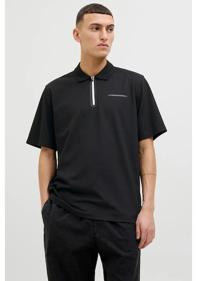 Jack & Jones Erkek Polo Yaka T Shirt 12273127 Siyah-beyaz Siyah - Beyaz