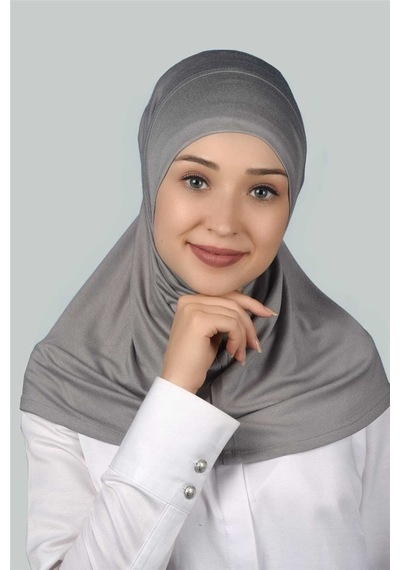 Altobeh Hazır Türban Pratik Eşarp Tesettür Hijab - Namaz Örtüsü - Gri
