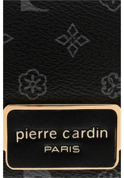 Pierre Cardin Kadın Cüzdan Siyah Deri, Şık Tasarım, Geniş Kart Bölmeli, Fermuarlı 06pc24k7022 Siyah