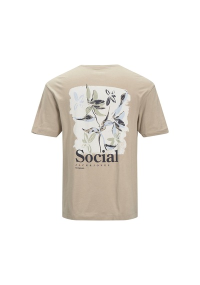 Jack & Jones Erkek Relaxed Tee Bisiklet Yaka Baskılı Kahve T-shirt - 12205878 001