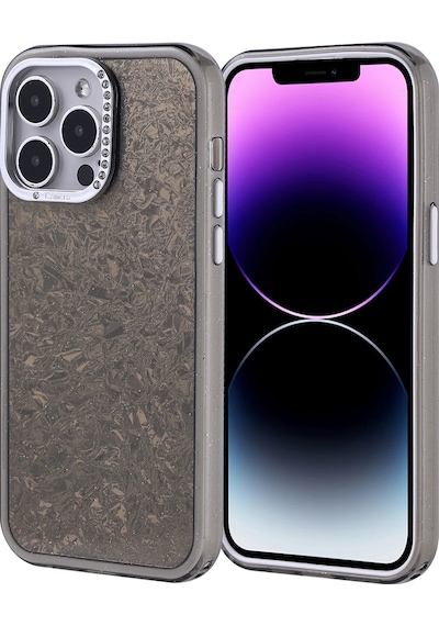 Apple Uyumlu iPhone 14 Pro Max Kılıf Taşlı Tasarımlı Zore Kapi Kapak Siyah